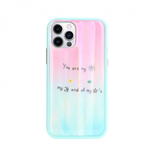 Wholesale Shiny Glossy Design Armor Hybrid Protective Case for iPhone 12 / 12 Pro 6.1 (You Are My Sunshine)